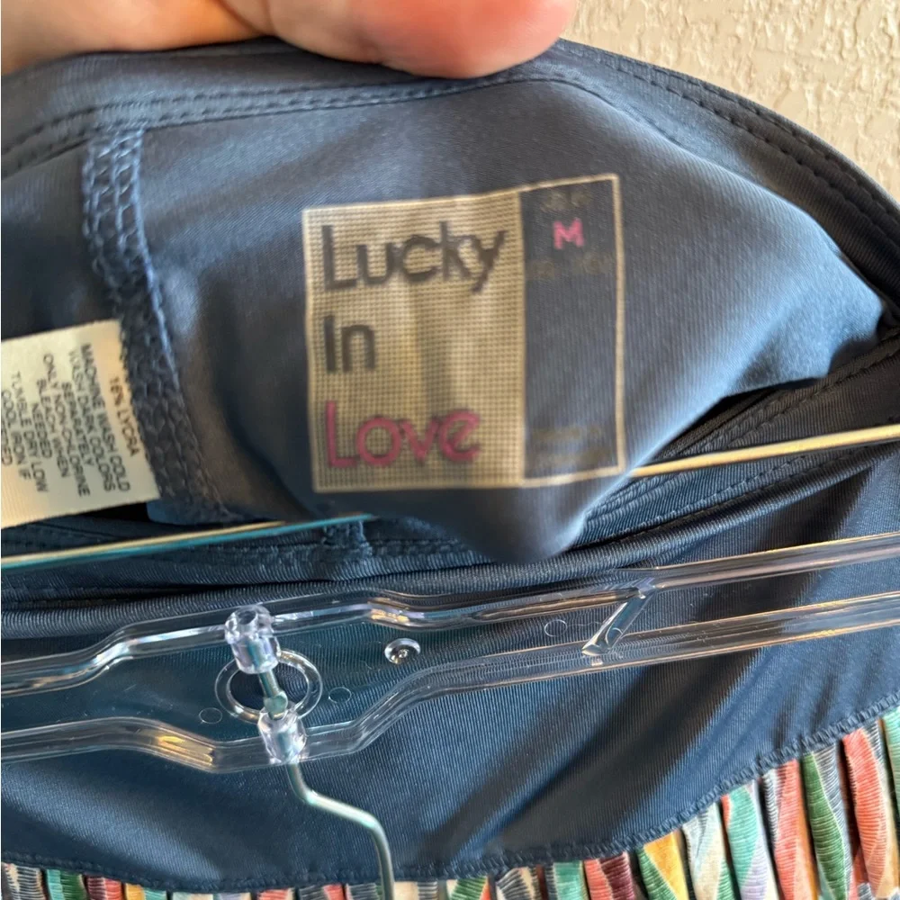 Lucky in Love Blue and Multicolor Ruffle Skirt - Picture 5 of 6